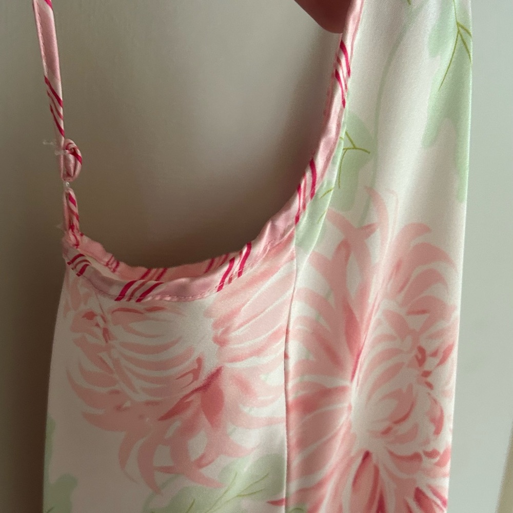 VTG Y2K Pastel Floral Satin Bias Slip Dress Fairy Coquette Romantic Lingerie S - Picture 6 of 9